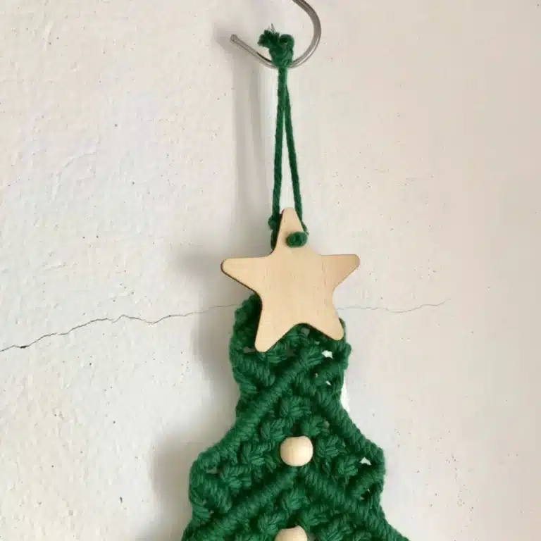 Arbre de Noël en macramé avec étoile, mur d'arbre enrichi, décoration de vacances, décor de ferme 15