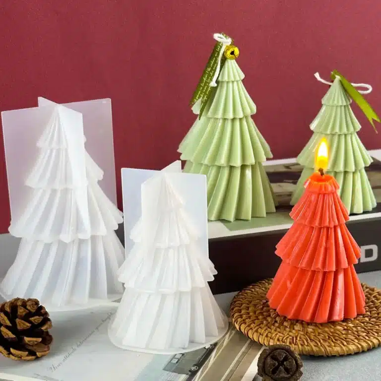 Moule à bougie en silicone pour sapin de Noël, ornement de Noël bricolage, plâtre en résine de Regina Aromath, décor à la maison, cadeau artisanal 11