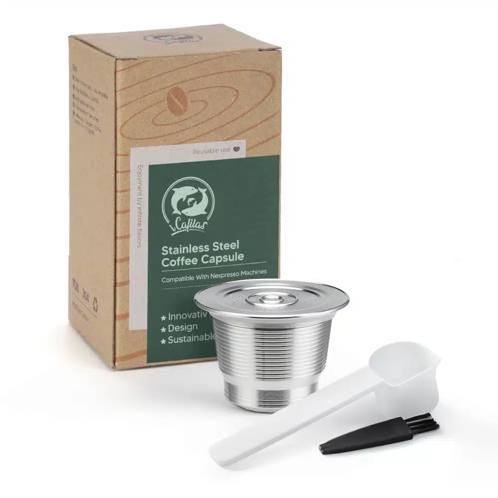 ICafilas – capsules de café rechargeables pour Nespresso, en acier inoxydable, filtres, crème 7