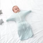 Gigoteuse en fibre de bambou pour bébé, sac de couchage d'été pour nouveau-né, écharpe d'emmaillotage anti-choc, sac de couchage confortable, vêtements de nuit pour nouveau-né 2