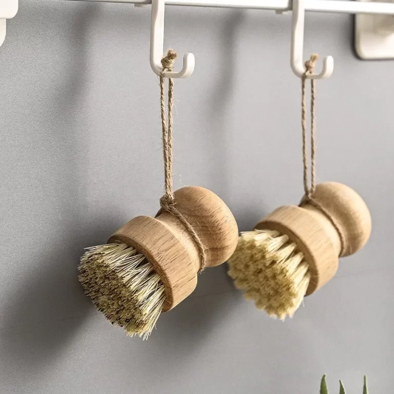 Brosse de nettoyage de vaisselle avec manche en bois, AMP en sisal naturel, nettoyage de cuisine, emballage exquis, spécial pour les cadeaux 4