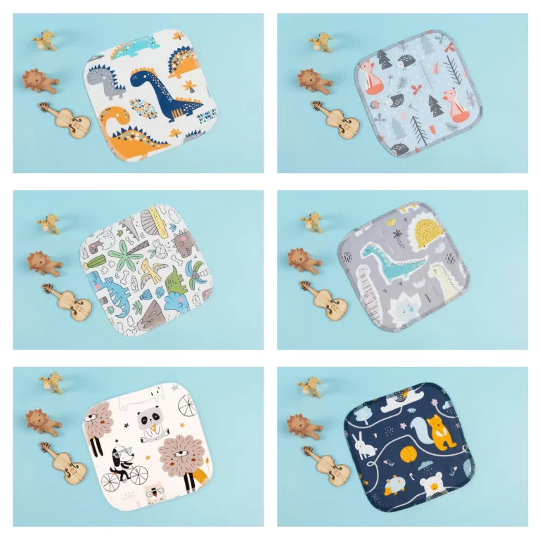 Lingettes réutilisables en coton et bambou pour bébé, lot de 6 pièces 4