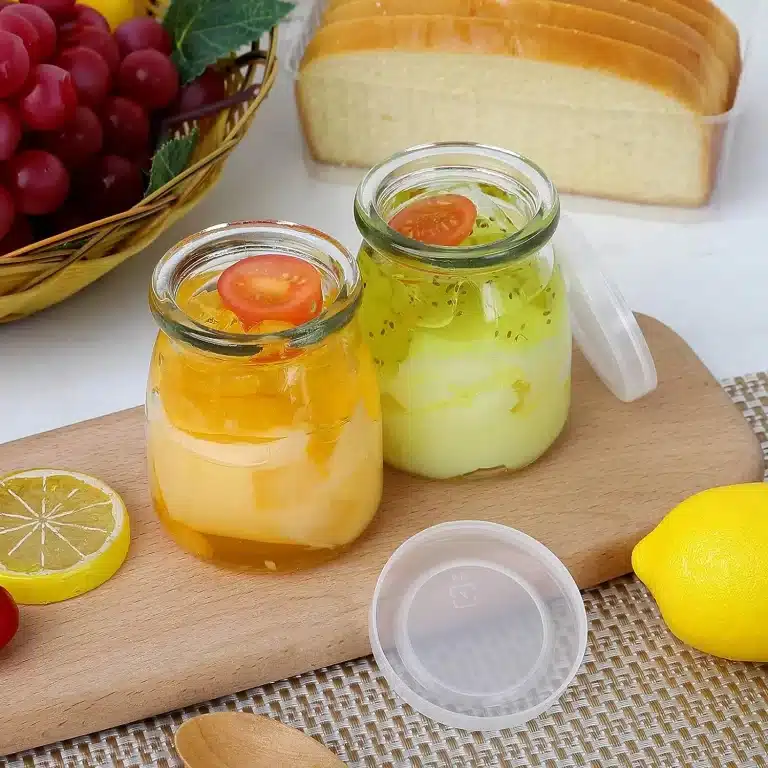 Bocaux en verre transparent avec légumes en PE, récipient en verre signé pour le lait, les confitures, la MSI, la mousse, le miel, 4oz 4