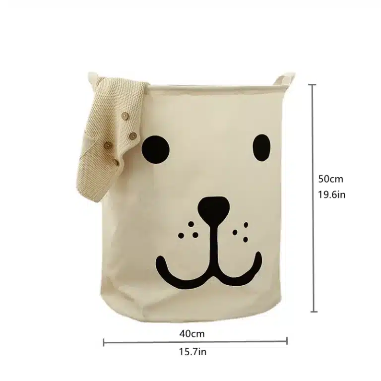 Panier à linge en coton et lin, joli panier de rangement pliable et étanche avec poignée, pour vêtements, jouets d'enfants, articles divers portables Bin50 × 40 3