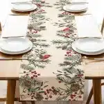 Chemin de table rouge noel