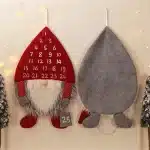 Compte à rebours en feutre du père noël, calendrier de 24 pièces, pendentif de sapin de noël, ornement de nouvel an, décoration de fête à domicile 2