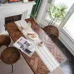 Chemin de table bohème beige avec glands, macramé, coton, ferme rustique, cuisine bohème, salle à manger 3