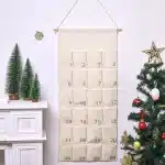 Ornements de Noël Calendrier de l'Avent de Noël, Calendrier mural à chiffres bronzants en toile, 24 pocommuniste 4