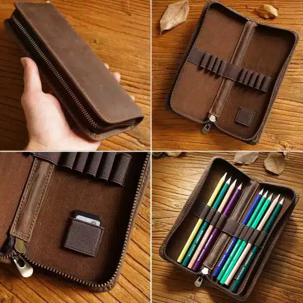 Etui pour stylo en cuir