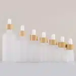 Lot de 10 compte-gouttes en verre dépoli avec couvercle en bambou, huile essentielle africaine, 5ml, 10ml, 30ml, 50ml 2