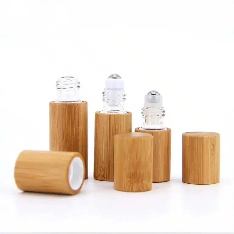 Bouteille de parfum en bois de bambou, 3ml, 5ml, 10ml, bouteille d'huile africaine, boule de parfum en acier inoxydable, bouteille de rouleau d'huile d'aromathérapie 2